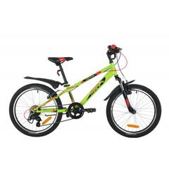Велосипед NOVATRACK 20" EXTREME зеленый,  сталь, 6 скор., Shimano TY21/Microshift TS38, V- brake тор