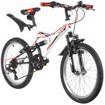 Велосипед NOVATRACK 20" DART, белый, сталь, 6 скор., TY21/RS35/SG-6SI, Shimano