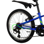 Велосипед NOVATRACK 20" VALIANT сталь, синий, 6-скор, TY21/TS38/SG-6SI, V-brake, короткие крылья