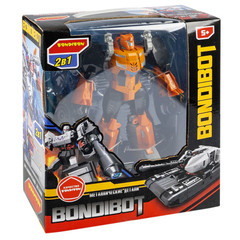 Трансформер 2в1 BONDIBOT Bondibon, ВОХ 24x27,8x10 см, метал. детали, робот-тираннозавр, арт. HD79.