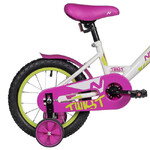 Велосипед NOVATRACK 14" TWIST белый, тормоз нож, крылья корот, полная защ.цепи, корзина