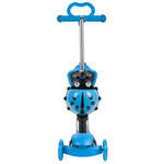 Самокат Novatrack Disco-kids Saddle PRO для детей, трансформер, свет.колеса PU 120*90мм, голубой